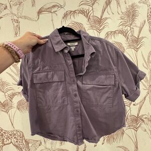 Madewell Lavender boxy utility shirt